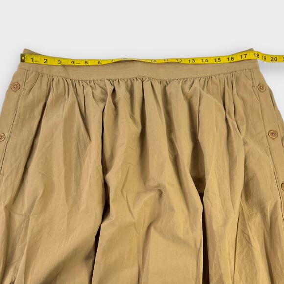 Madewell  Signature Poplin Side-Button Midi Skirt in Seed Khaki Size XL - Picture 7 of 7
